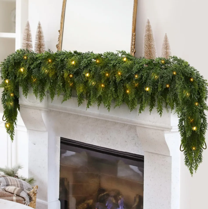 Christmas Sale - Pre-lit Christmas Cedar Garland